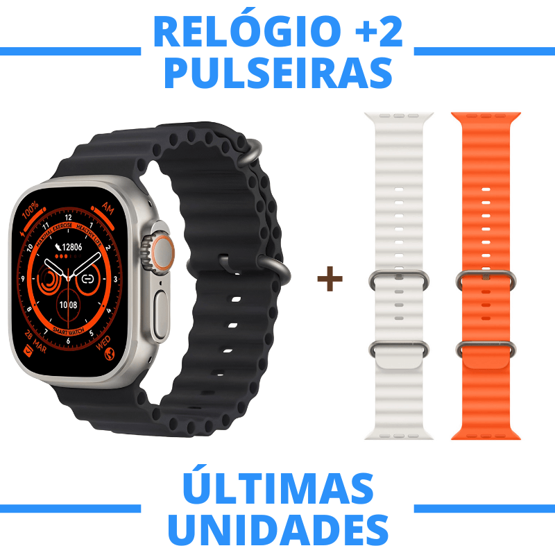 PAGUE 1 LEVE 2 - Relógio Inteligente S8 Ultra Pro + 2 PULSEIRAS DE BRINDE